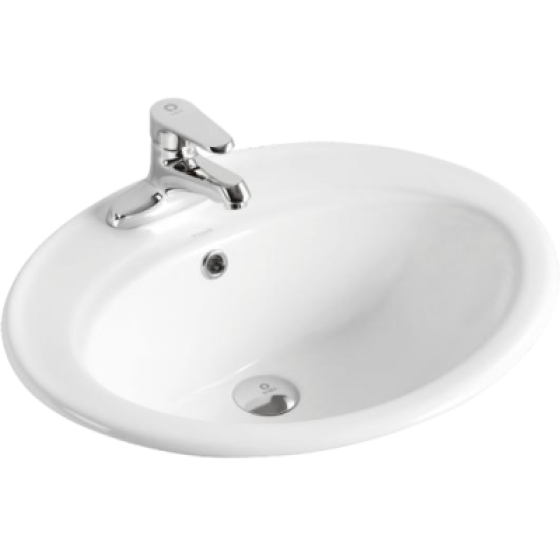 Ceramic basin 402 on the countertop