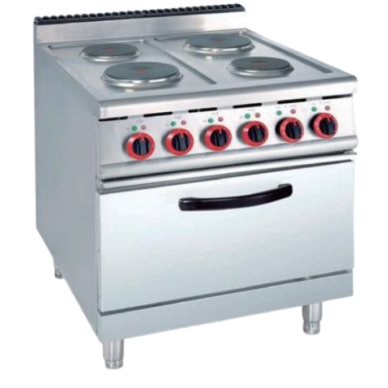 Vertical electric four-head cooking stove (round)