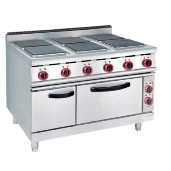 Vertical electric six-head cooking stove (square head)