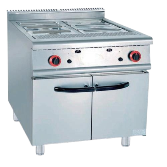 Vertical insulated soup pool with cabinet base