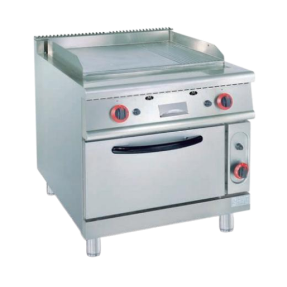 Vertical gas grill with gas oven (1/3 pit)